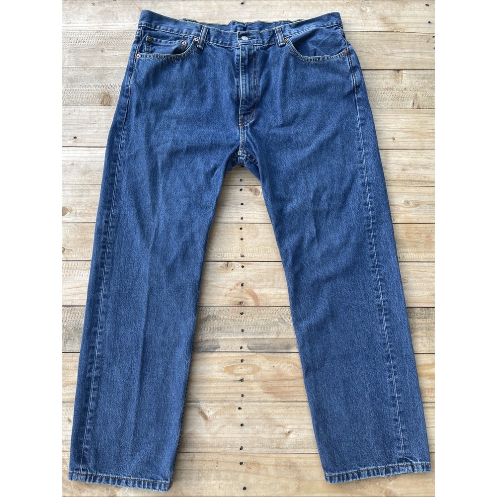 Levis 505 Regular Fit Straight Leg Blue Denim Jeans Men's 40x30